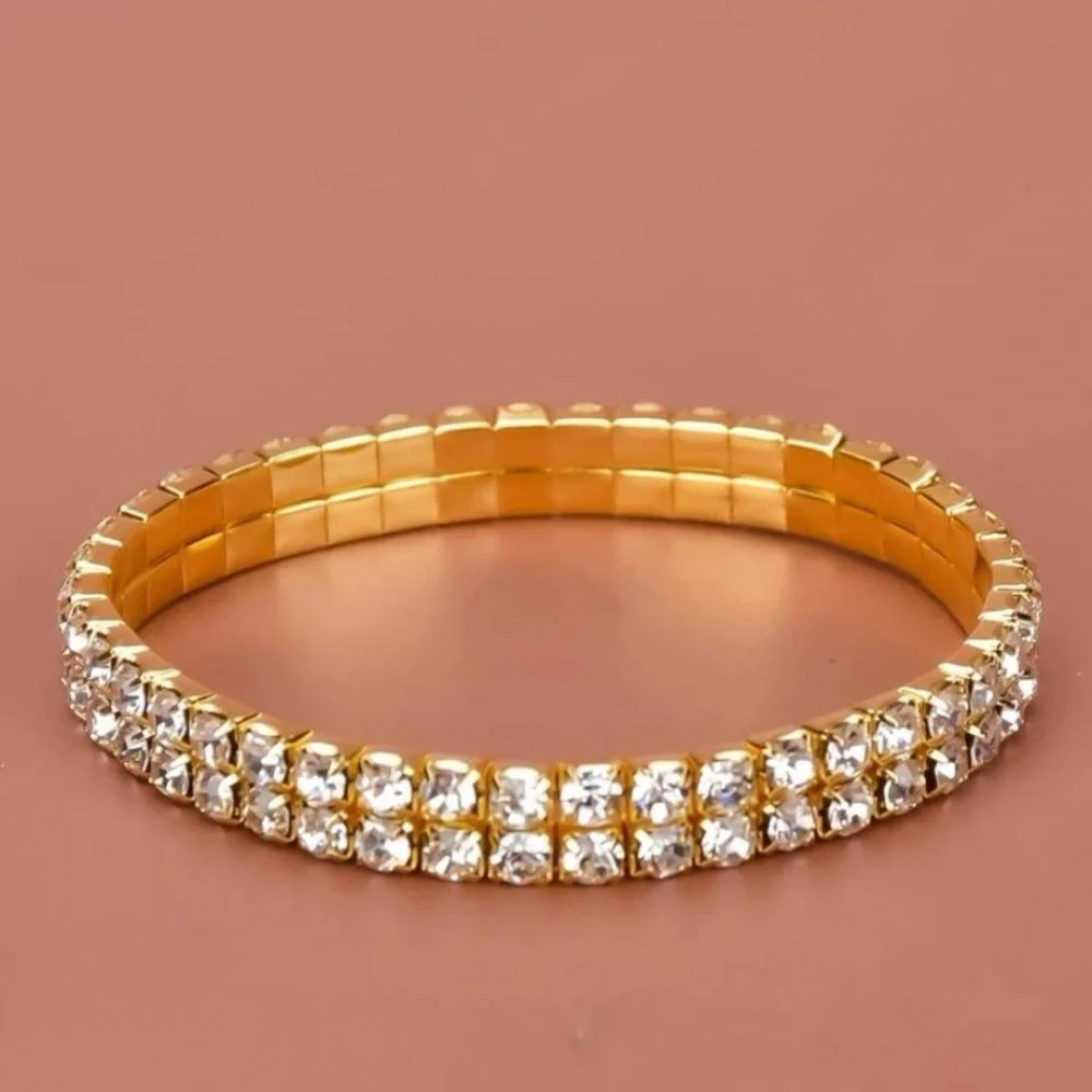 Glamorous Gold/Silver Rhinestone Bracelet